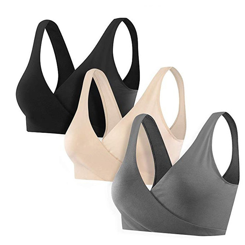 Cotton Bra Everyday - ชุดชั้นในให้นมบุตรแบบไขว้ สะดวกต่อการให้นม ไม่มีโครงเหล็ก บราสำหรับคุณแม่ตั้งครรภ์และให้นมบุตร